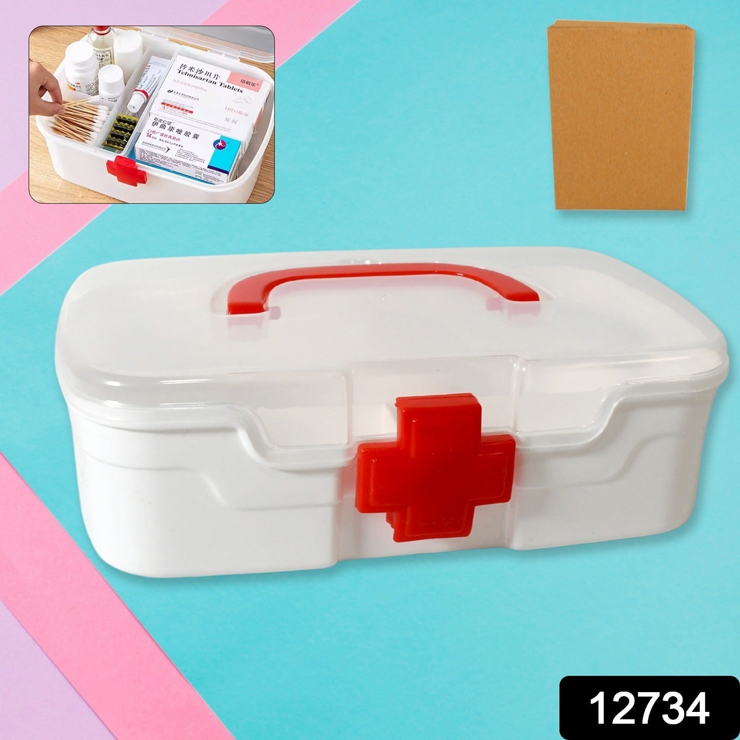 Medical Box, 1 Piece, Indoor Outdoor Medical Utility, Medicine Storage Box, Detachable Tray Medical Box Multi Purpose Regular Medicine, First Aid Box with Handle & Transparent Lid Medical Box, 1 Piece, Indoor Outdoor Medical Utility, Medicine Storage Box, Detachable Tray Medical Box Multi Purpose Regular Medicine, First Aid Box with Handle & Transparent Lid